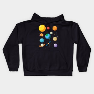 Solar System Outer Space T-shirts Astronaut Camp Explorer Kids Hoodie